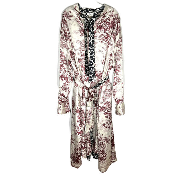 Tracy James Collection Sz M/L Stella Reversible Belted Midi Dress Long Sleeve - Picture 3 of 14